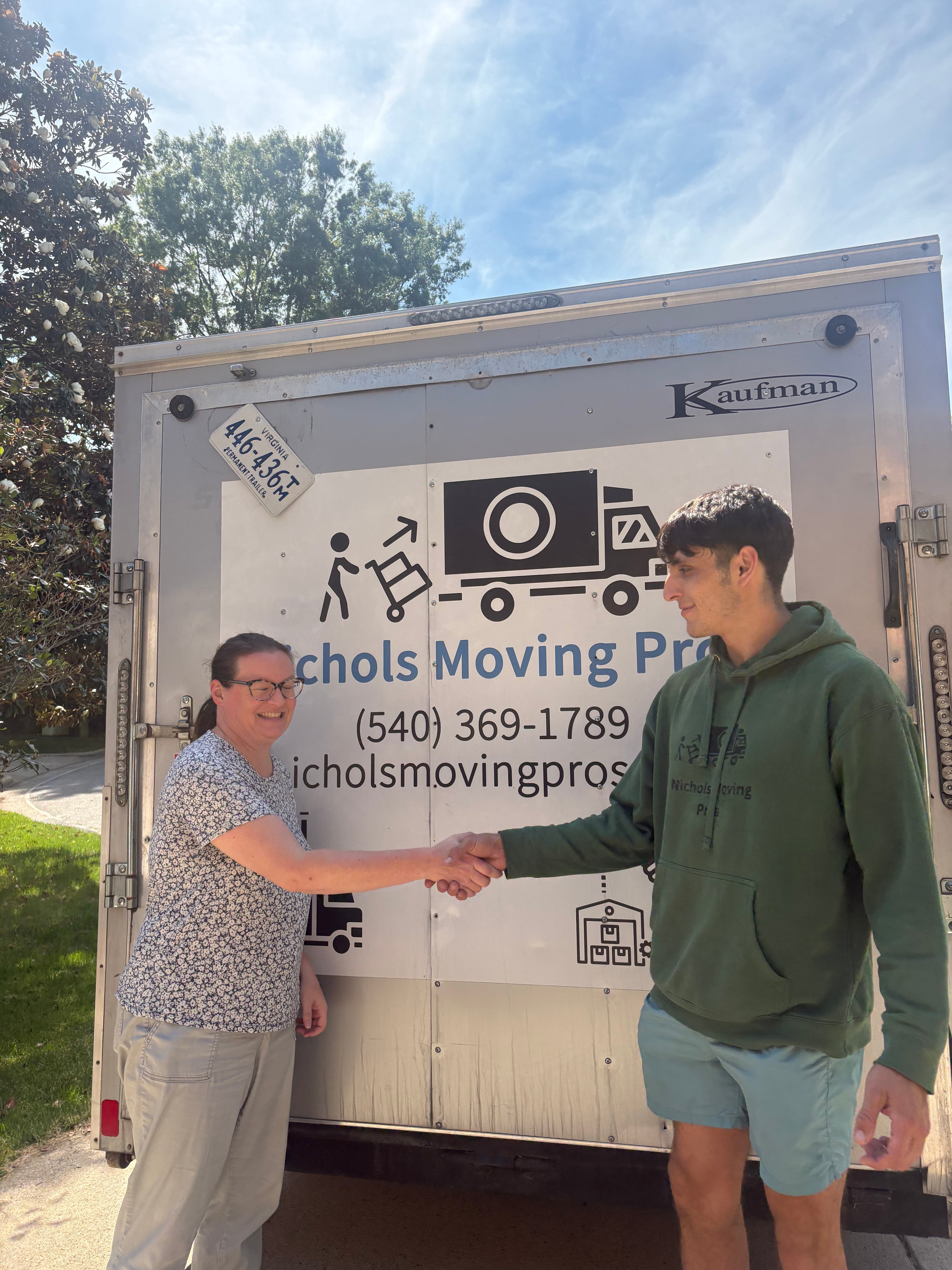 Satisfied moving customer with Nichols Moving Pros movers in Roanoke Virginia